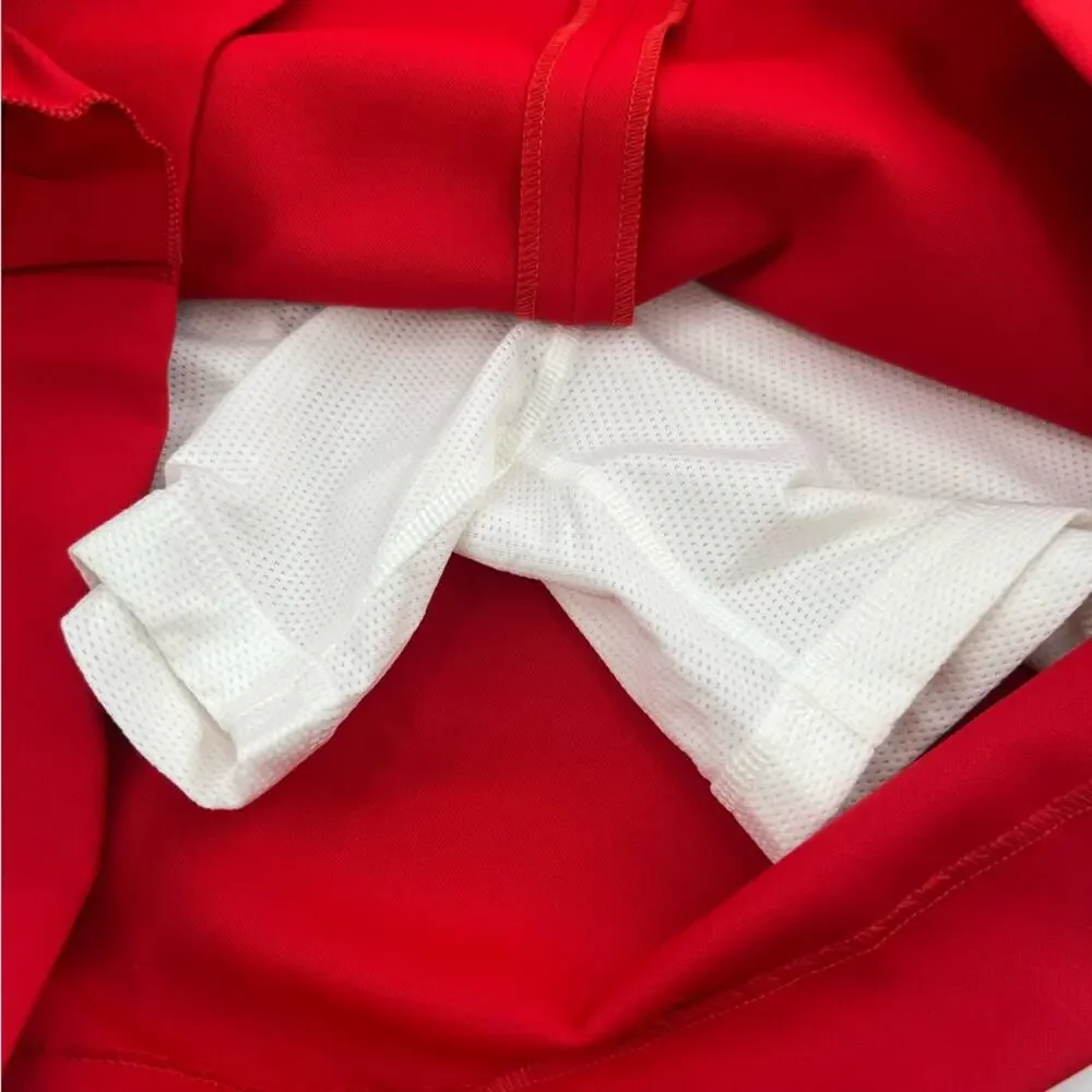 Tory Burch Sport Tech twill ruffled golf‎ skort red ruffle snap sz 2
